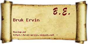 Bruk Ervin névjegykártya